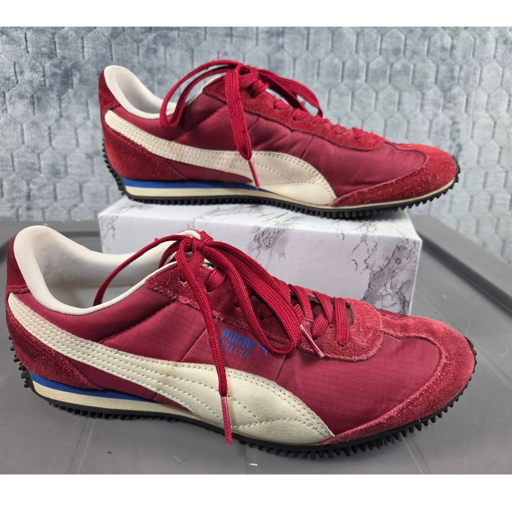 Puma Speeder Burgundy Suede Nylon Retro Low Top Sneakers 350447 01 Mens 7 US